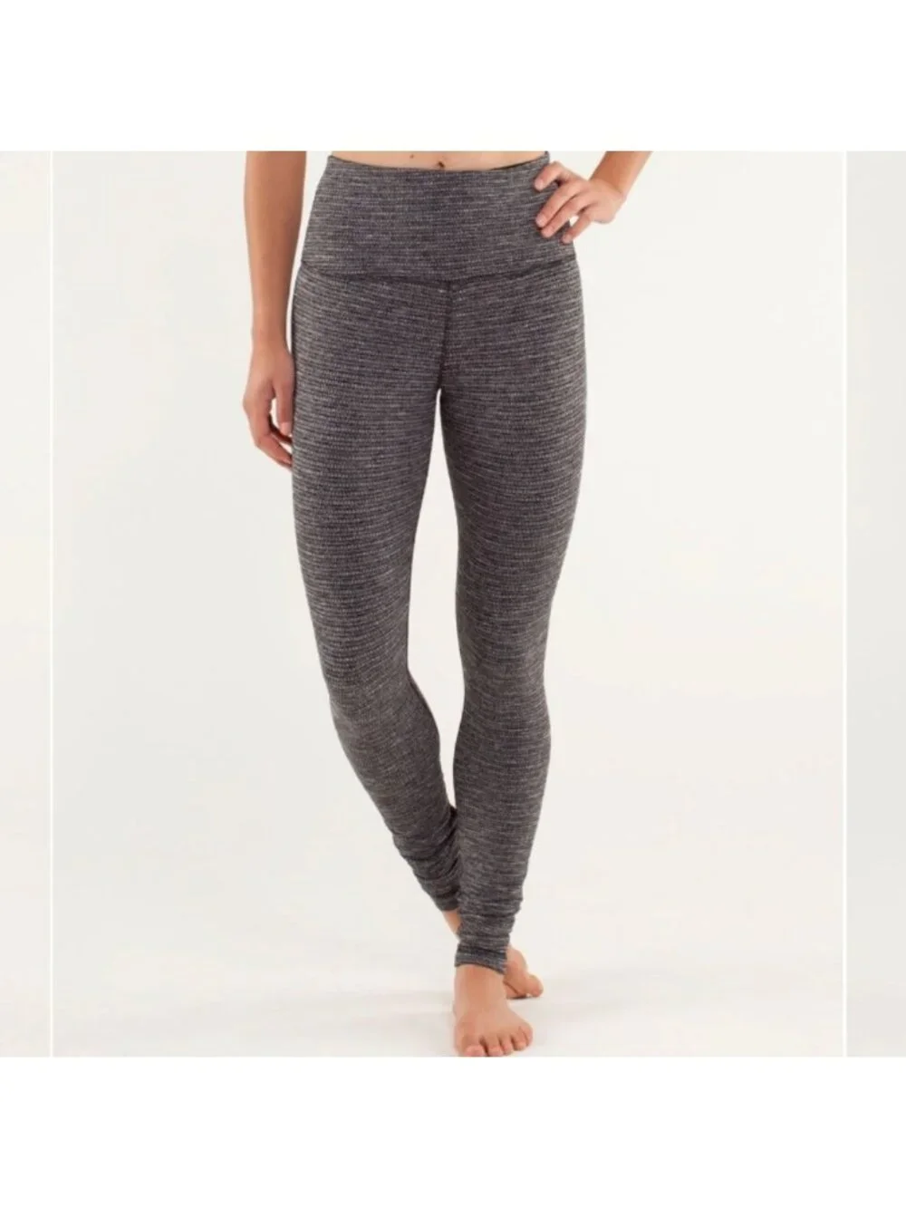 Lululemon Wunder Under Pant *High Rise Coco Pique Black / Black